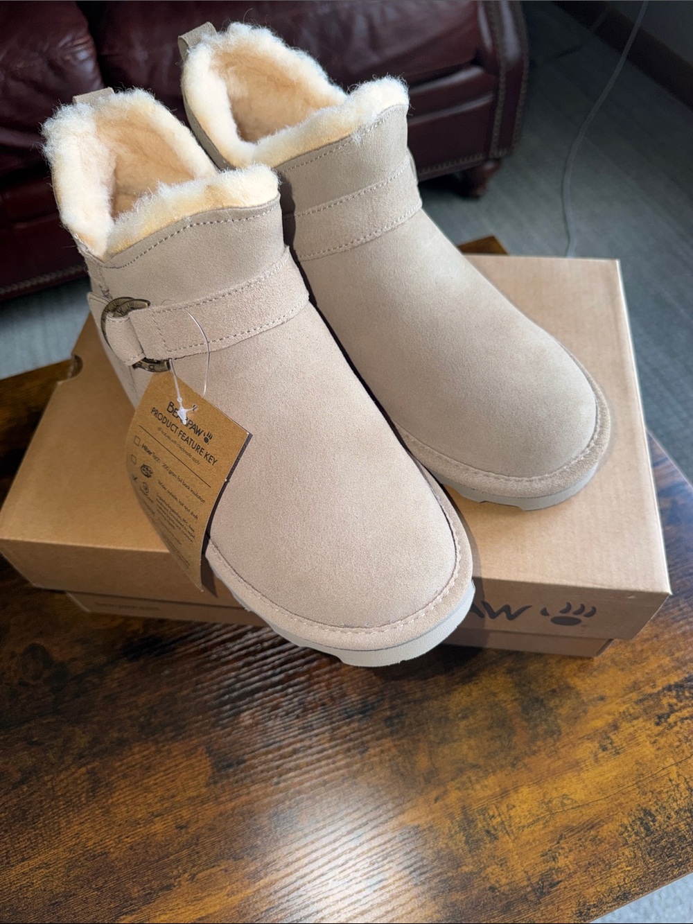 NWT and Box Bearpaw Short Buckle Shoes